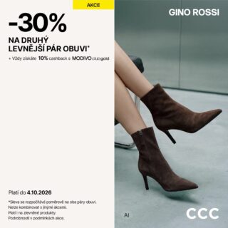-30 % NA DRUHÝ LEVNĚJŠÍ PÁR OBUVI